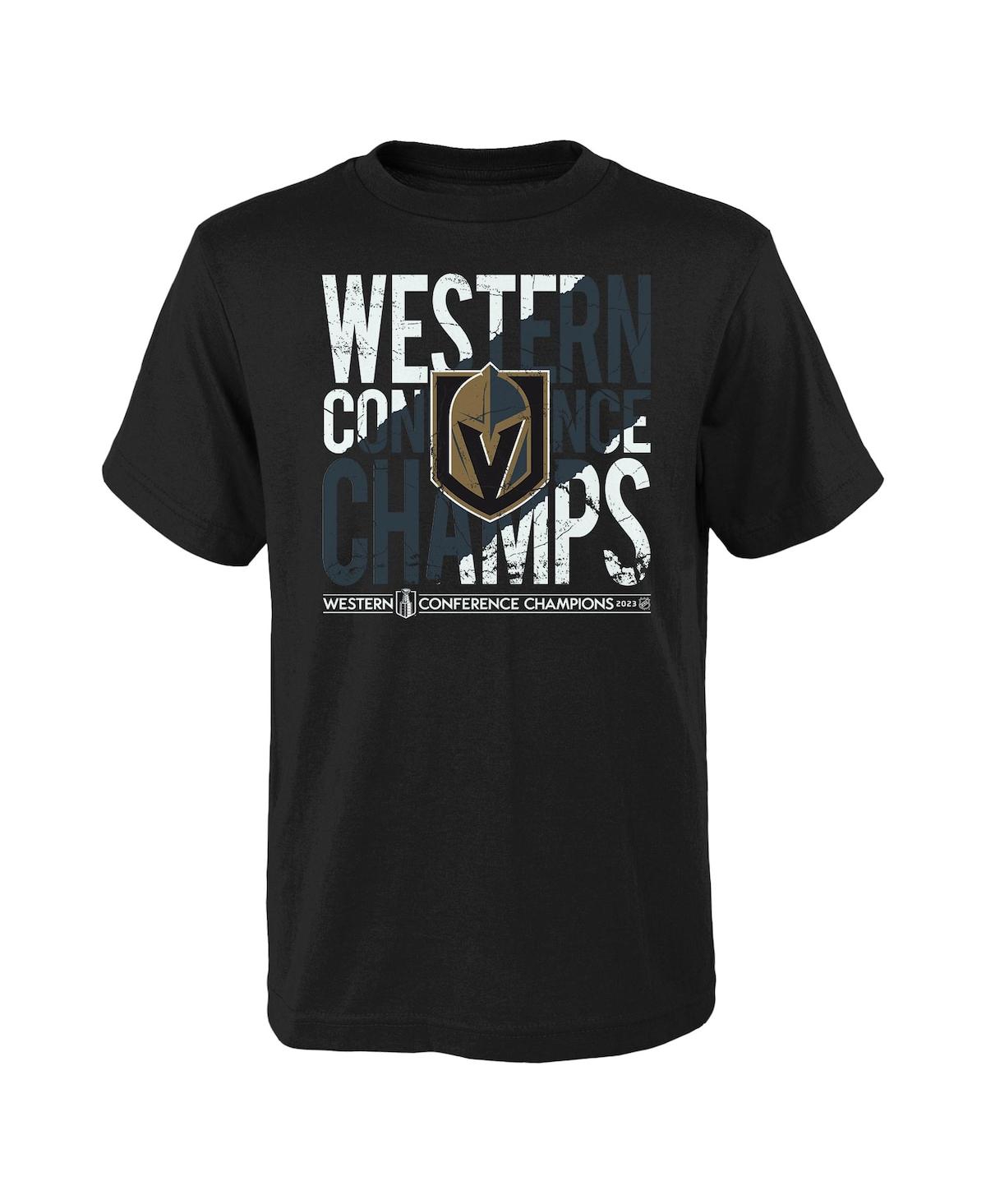 Fanatics Big Boys And Girls  Branded Black Vegas Golden Knights 2023 Western Conference Champions T-s In Black