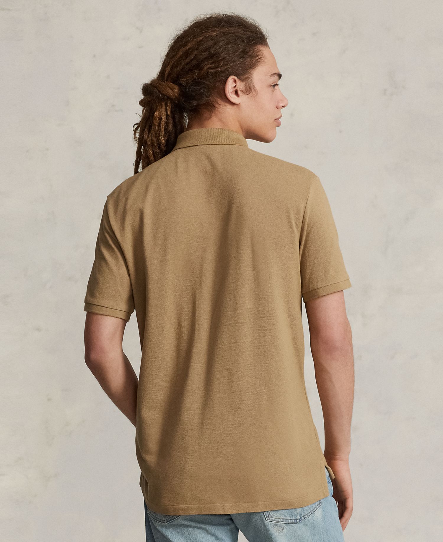 Мужская хлопчатобумажная рубашка поло из сетчатого материала Slim Fit на заказ