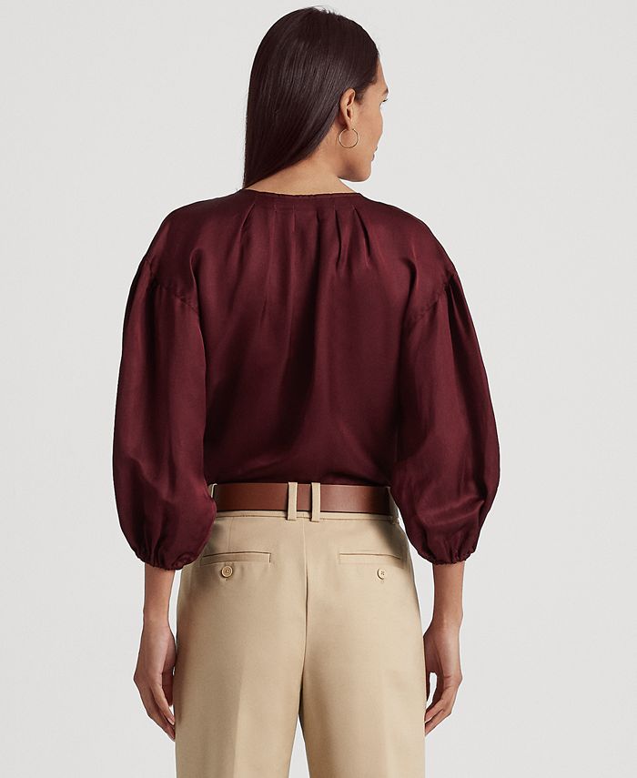 Lauren Ralph Lauren Women's Cotton Blouson-Sleeve Shirt