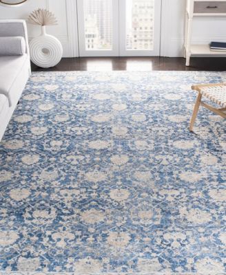 Brentwood BNT896 Navy and Creme 8' x 10' Area Rug
