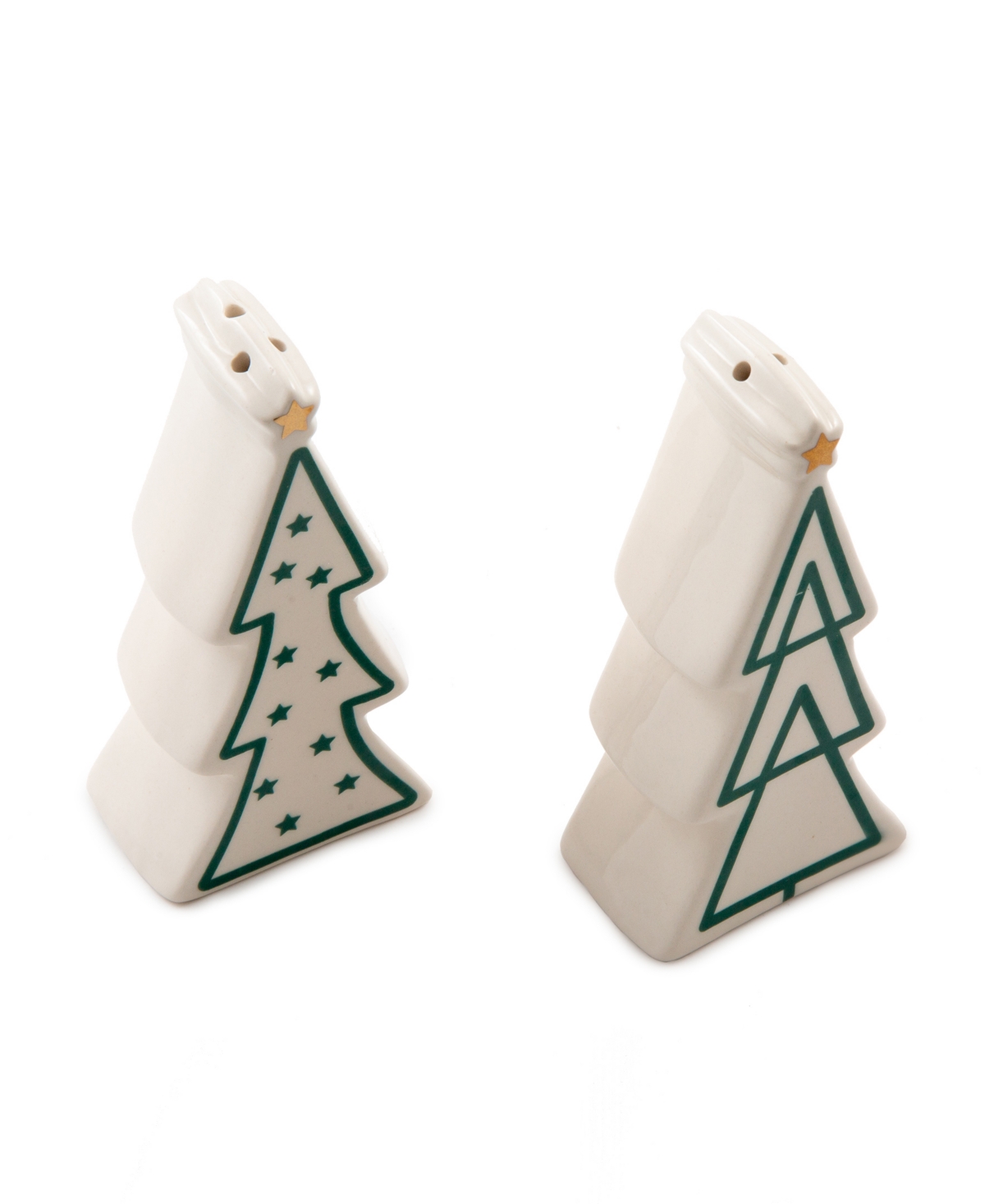 Thirstystone Christmas Tree Salt And Pepper Shakers, Set Of 2 In White,green