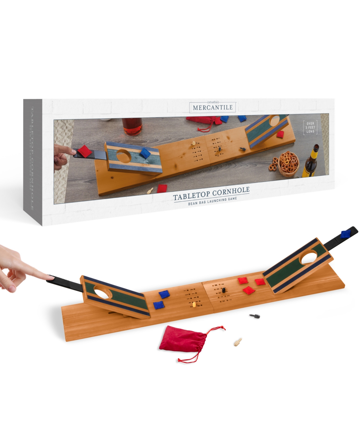 Studio Mercantile Kids' Wooden Tabletop Cornhole Game In Light,pastel Brown