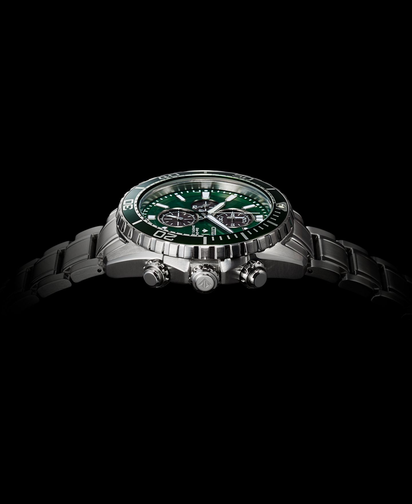 Мужские часы Citizen Eco-Drive Chronograph Promaster Dive Stainless Steel Bracelet Watch 45mm — фото 5