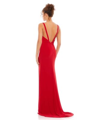 Women's Ieena Plunge Neck High Slit Gown