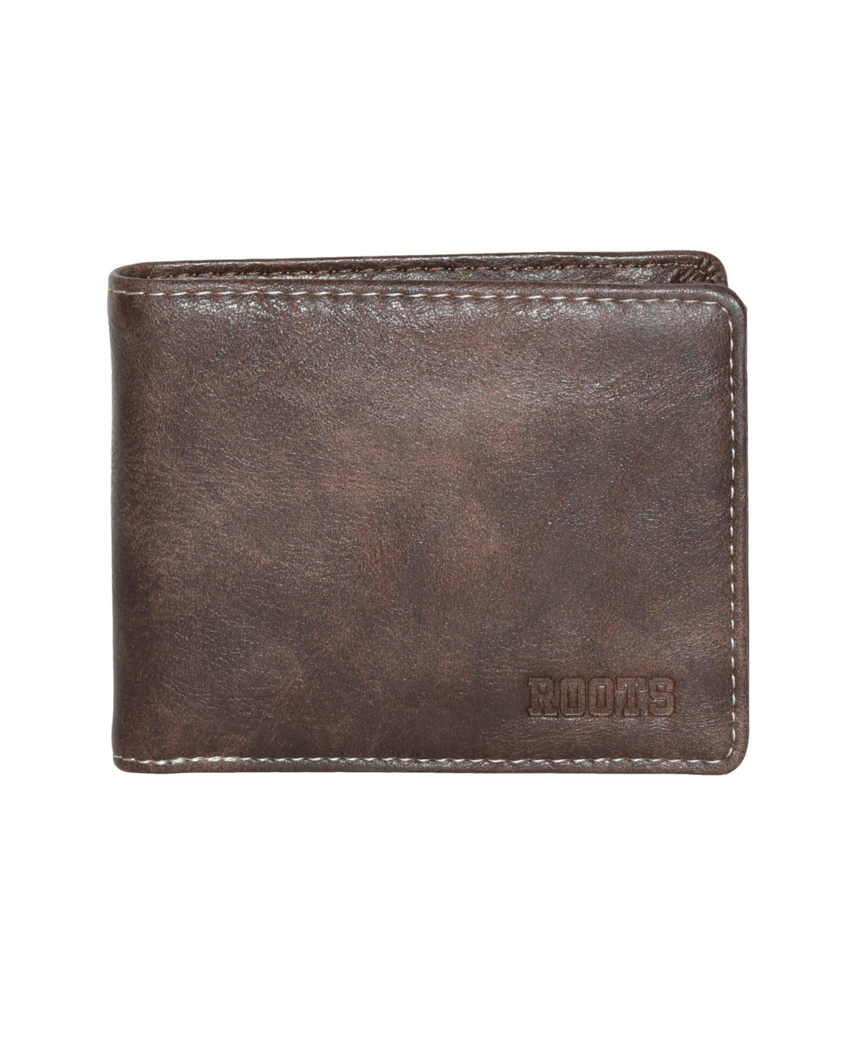 Men's Men Slim Wallet with Flip Up Passcase - Dark brown