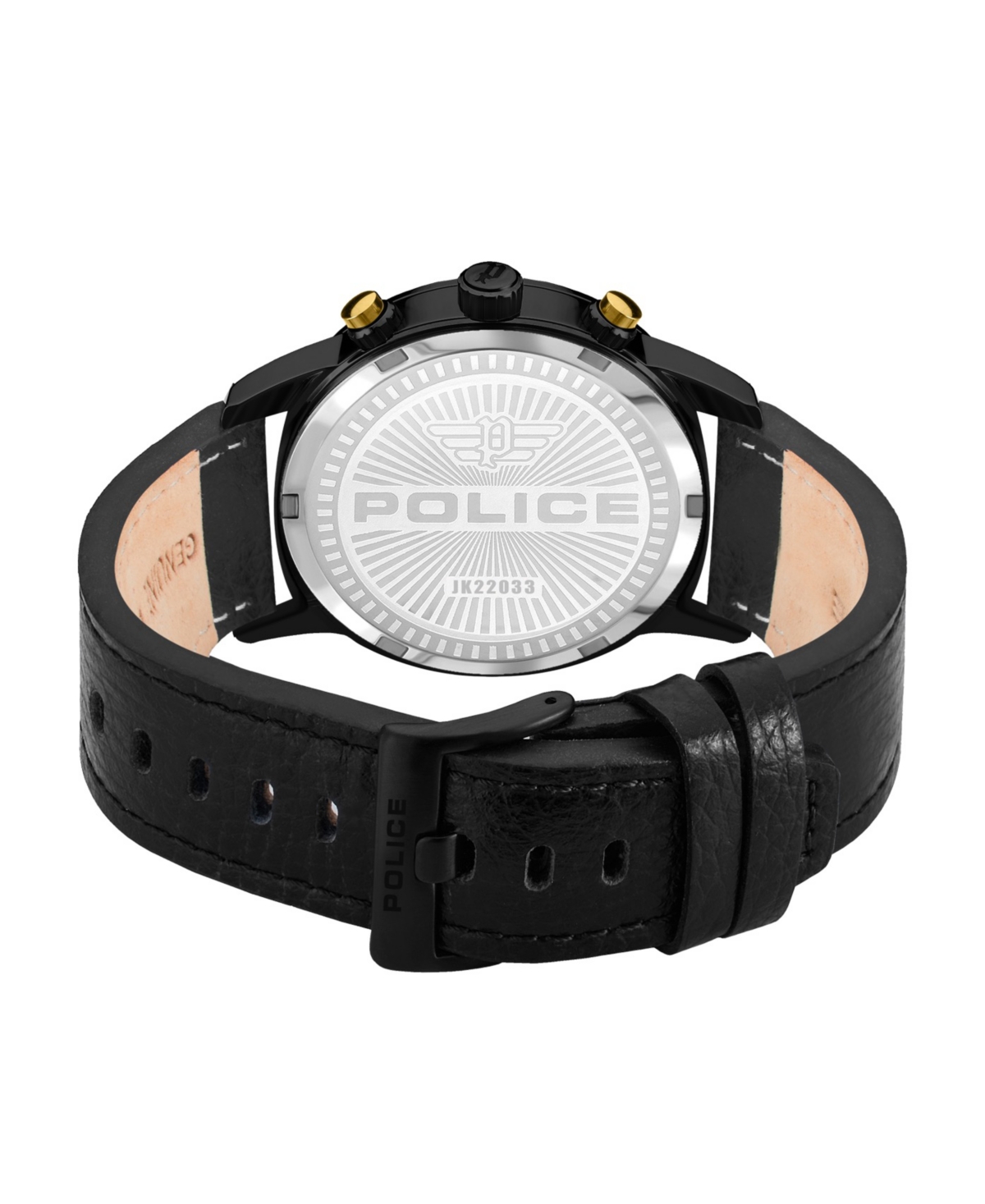 Leather strap top for police watch