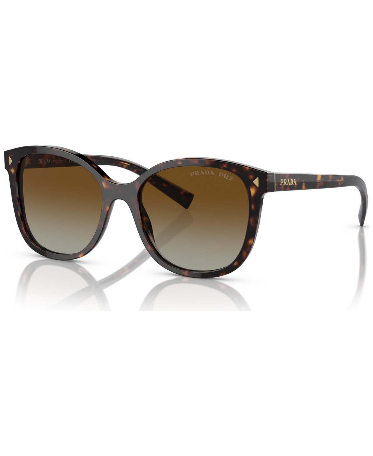 Prada Women's Polarized Low Bridge Fit Sunglasses, Pr 22zsf In Tortoise