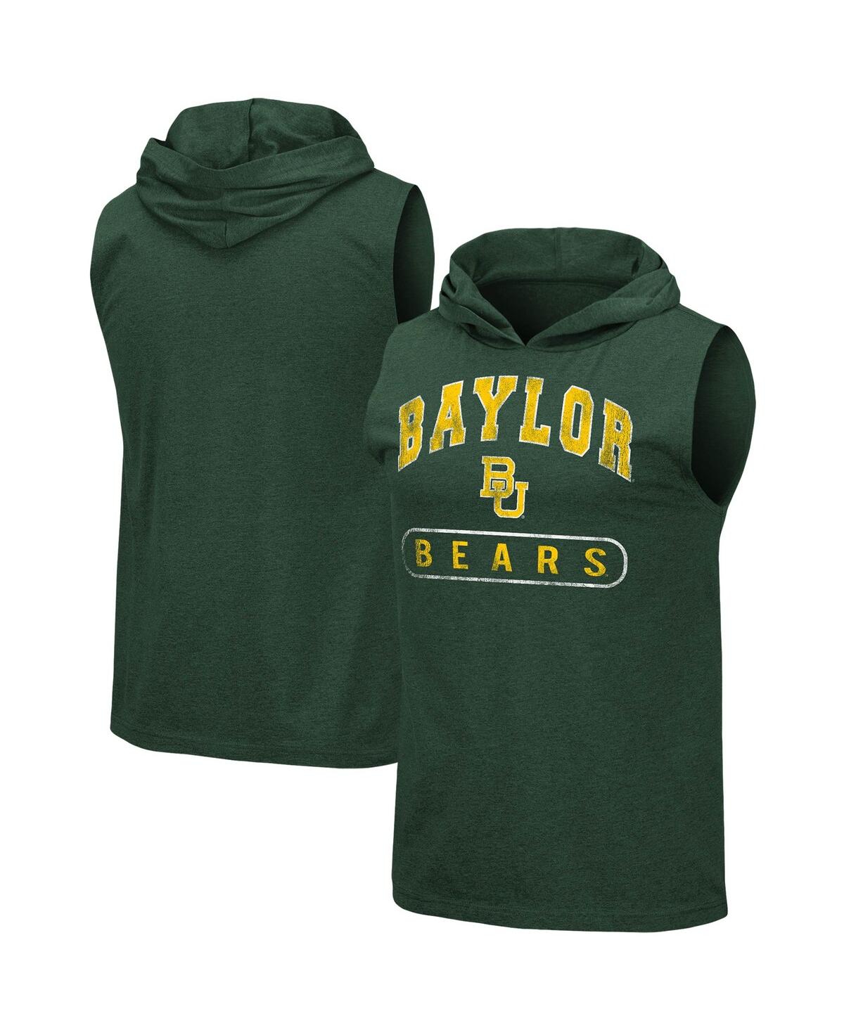 COLOSSEUM MEN'S COLOSSEUM HEATHERED GREEN BAYLOR BEARS VARSITY HOODIE TANK TOP