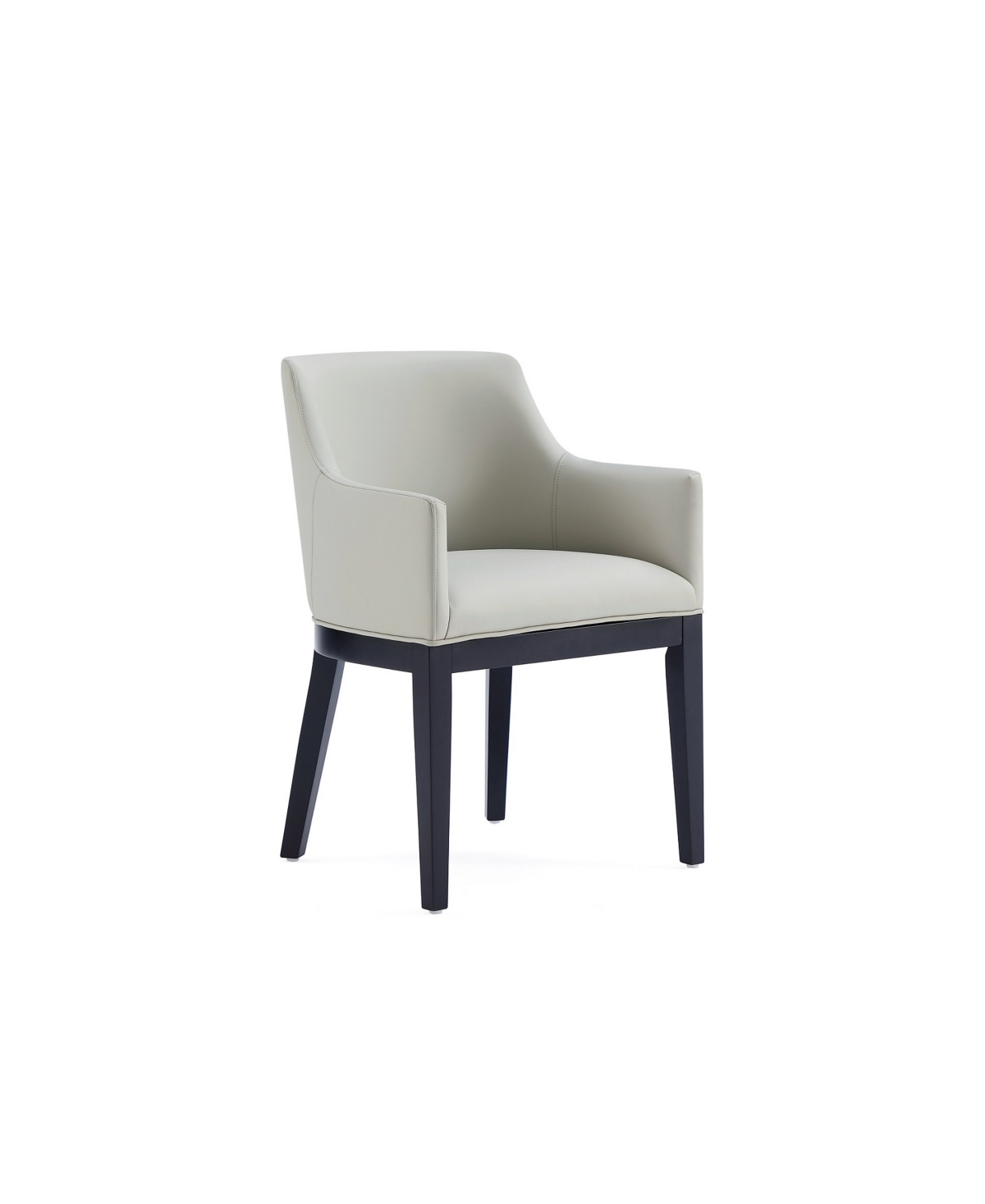 Manhattan Comfort Gansevoort 22.5" L Beech Wood Faux Leather Upholstered Dining Armchair In Stone Gray