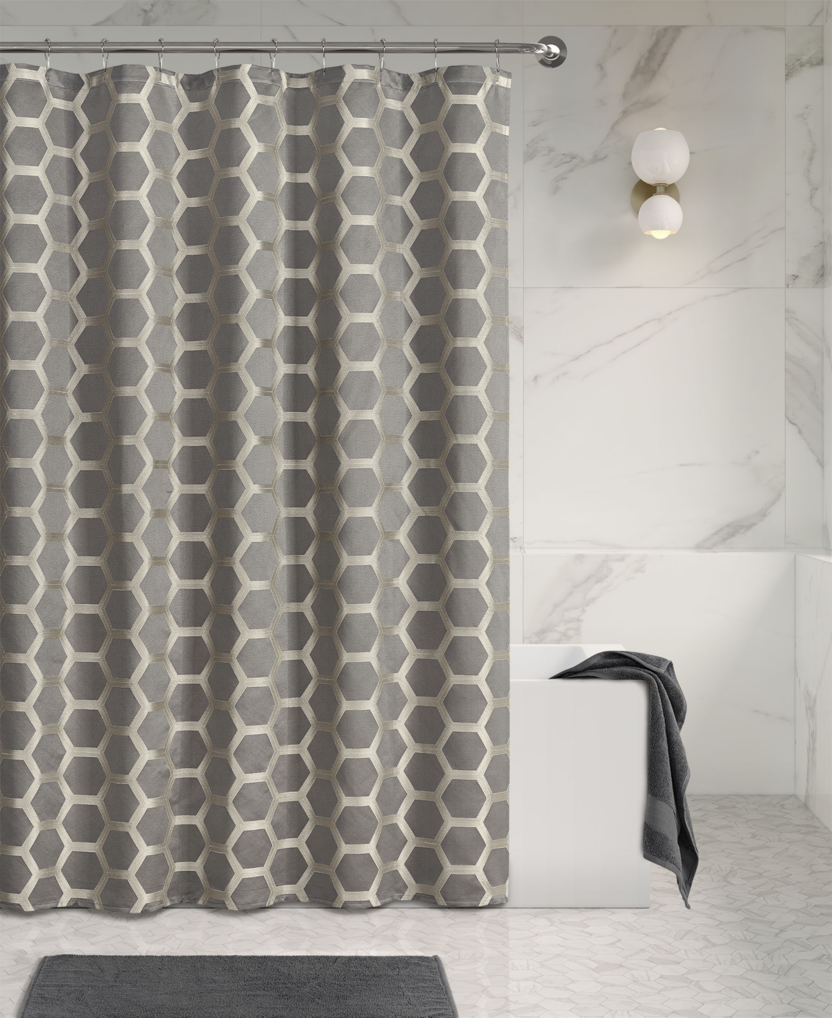 J Queen New York Porto Shower Curtain Bedding In Gray