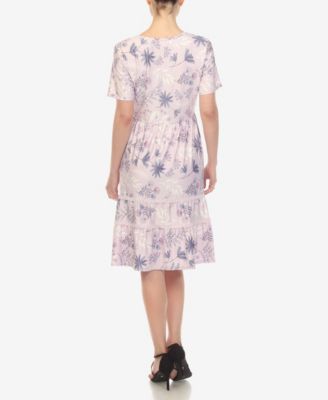 Women's Floral Short Sleeve Knee Length Dress
