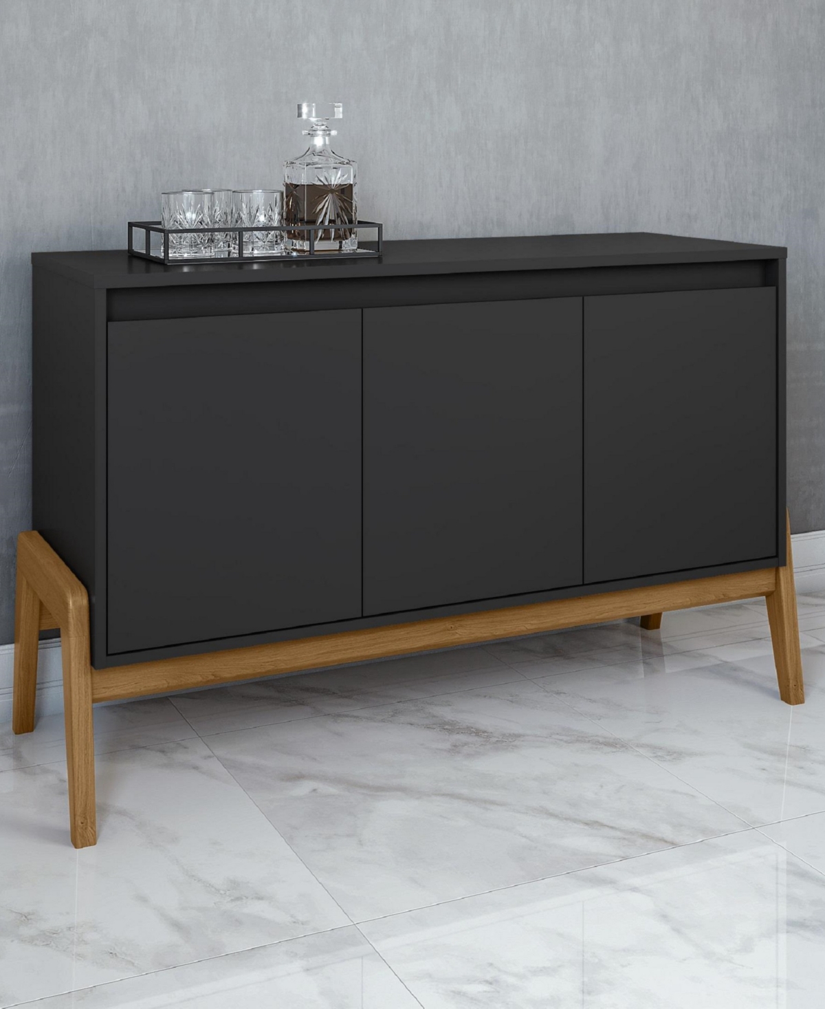 Shop Manhattan Comfort Gales 48.5" Medium Density Fiberboard 4-drawer Sideboard In Off-white