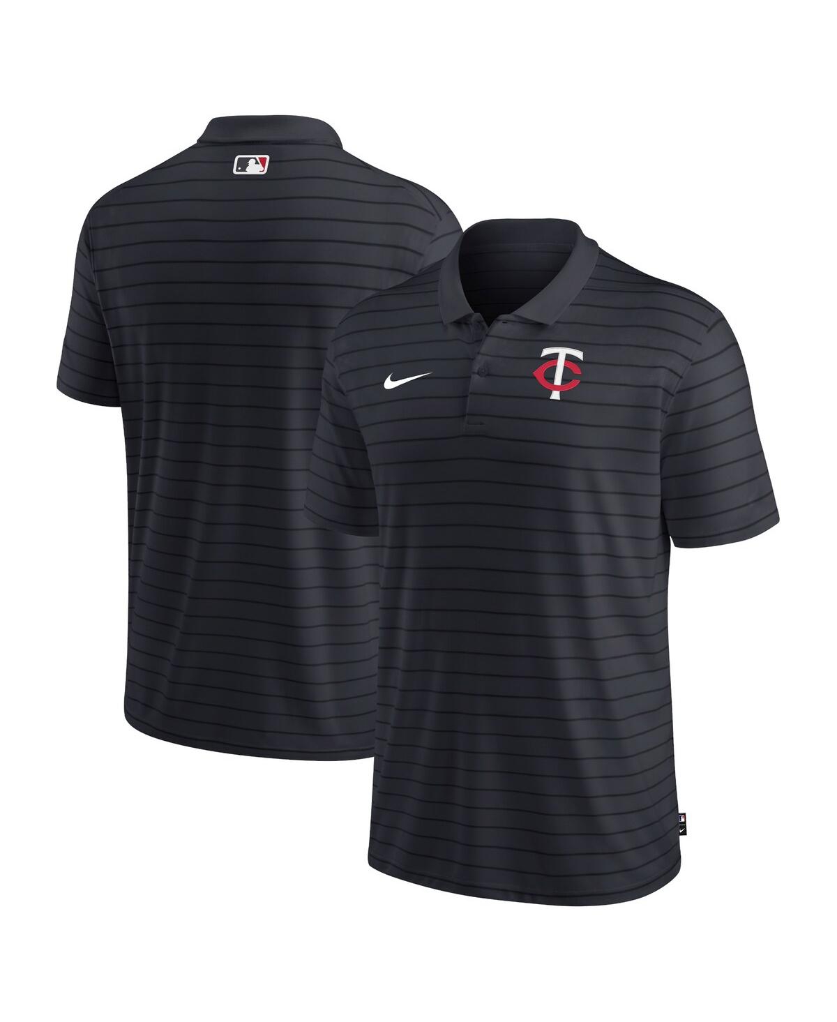 Men's Nike Minnesota Twins Navy Authentic Collection Victory Striped Performance Polo Shirt - Navy