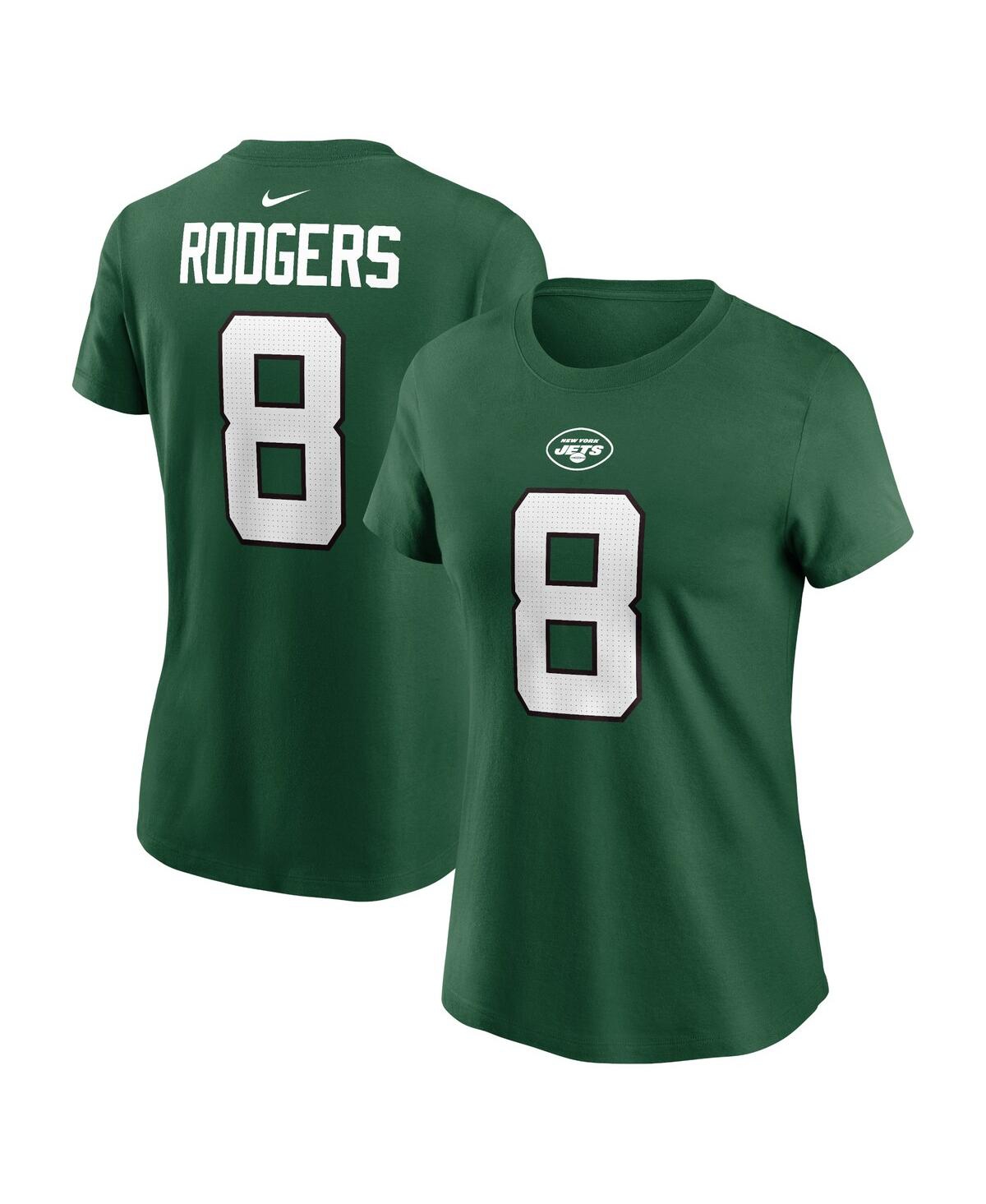 Women's Nike Aaron Rodgers Green New York Jets Player Name and Number T-shirt - Green