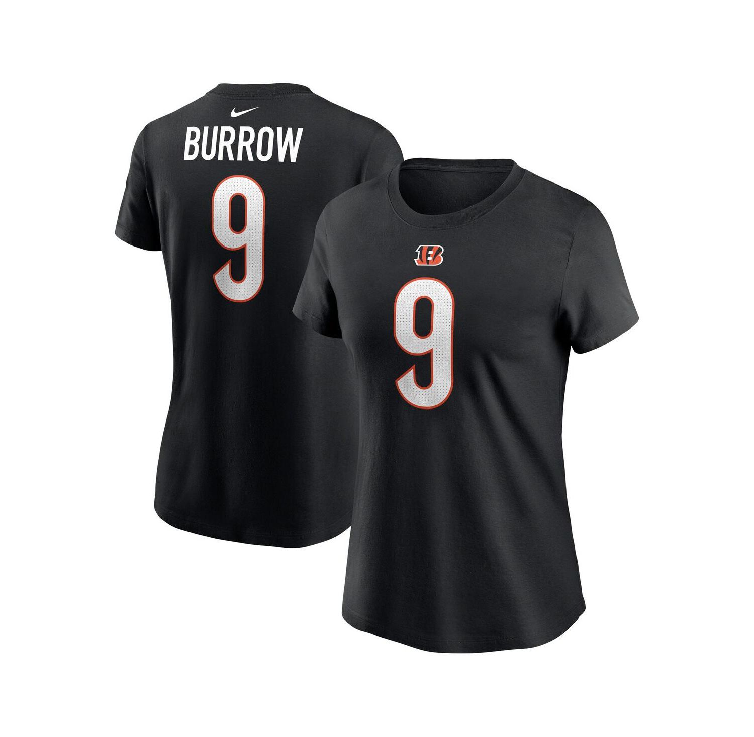 Women's Joe Burrow Black Cincinnati Bengals Player Name and Number T-shirt