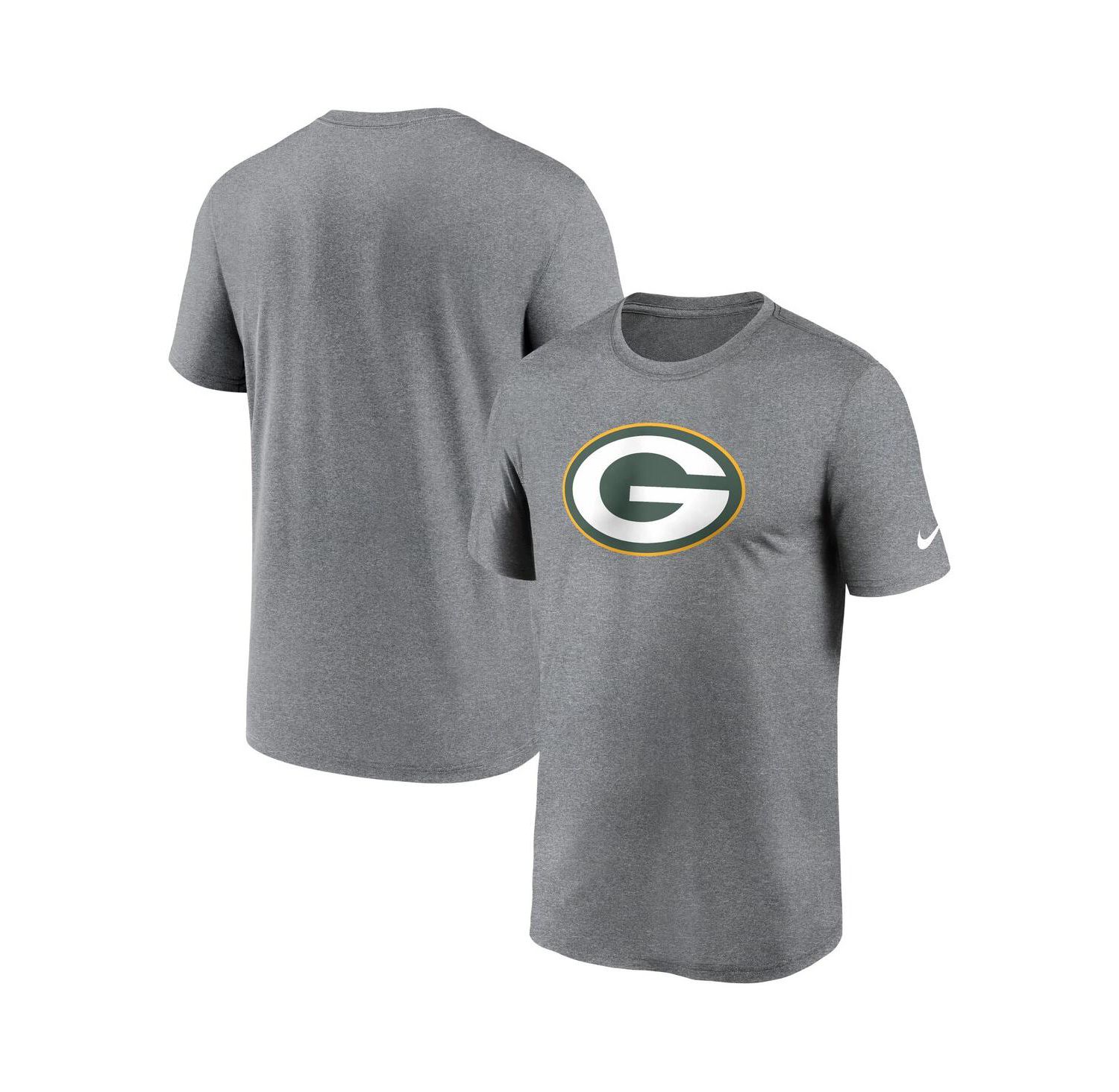 Men's Heather Charcoal Green Bay Packers Legend Logo Performance T-shirt