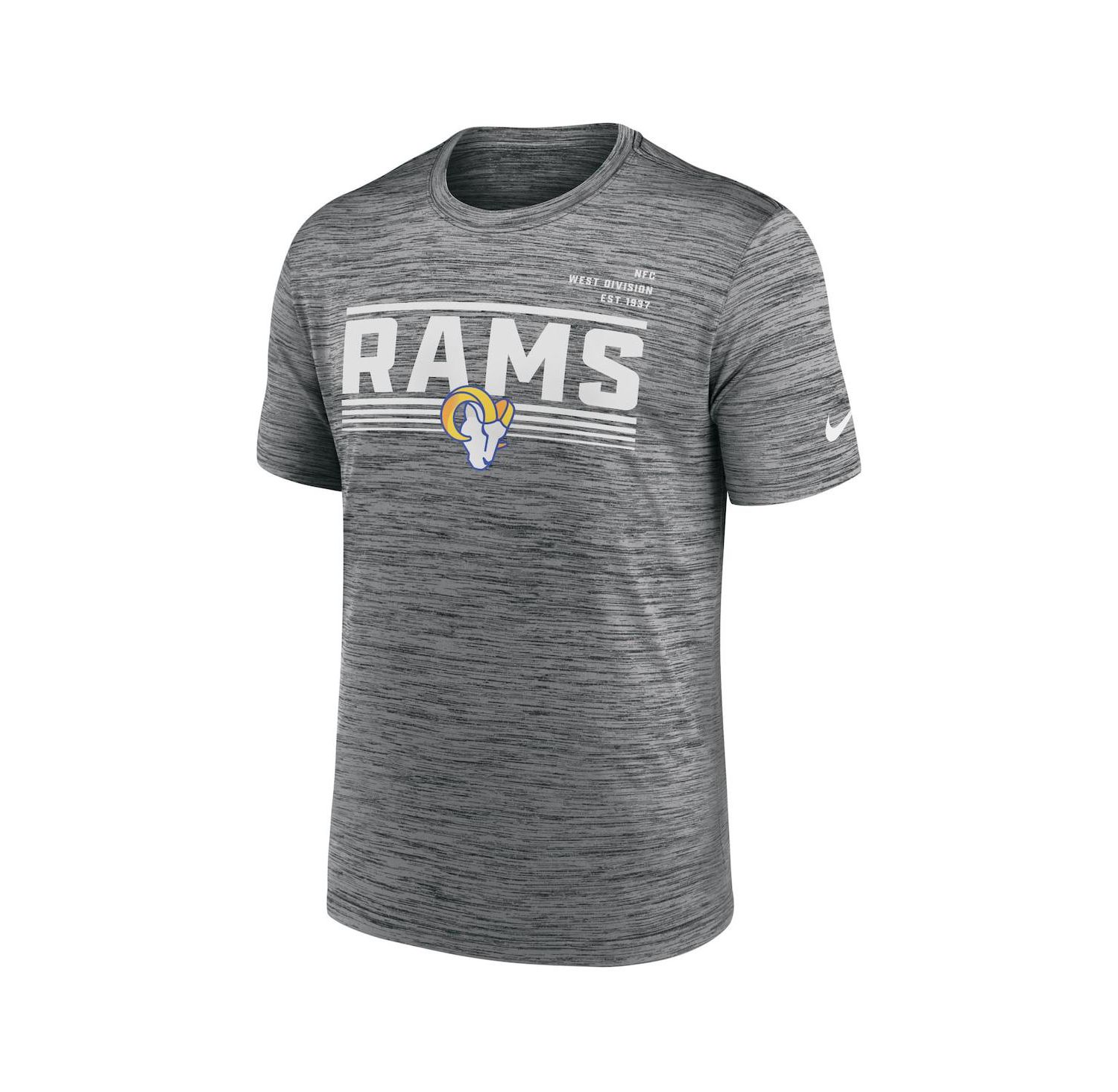 Men's Gray Los Angeles Rams Yardline Velocity Performance T-shirt