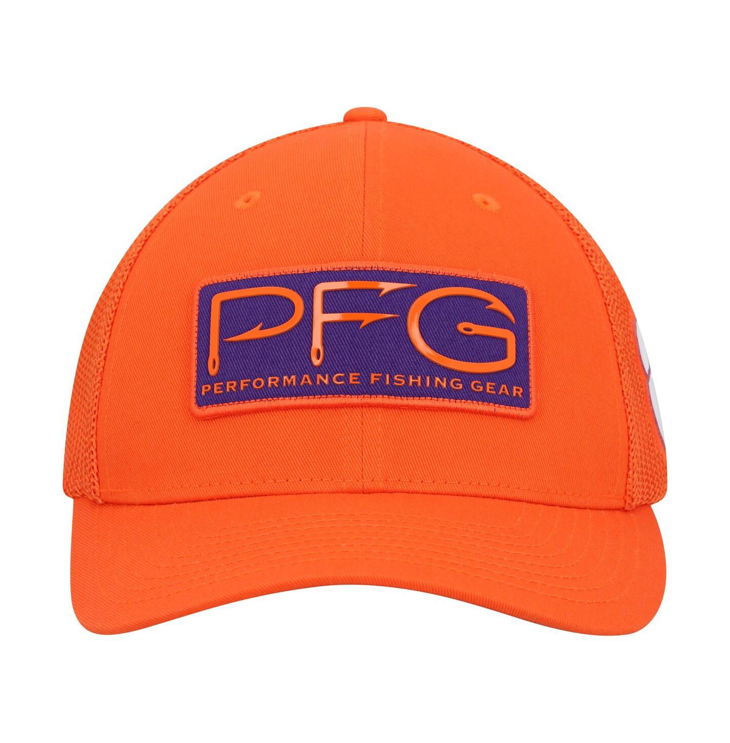 Мужская кепка Columbia Orange Clemson Tigers PFG Hooks Flex Hat — фото 3