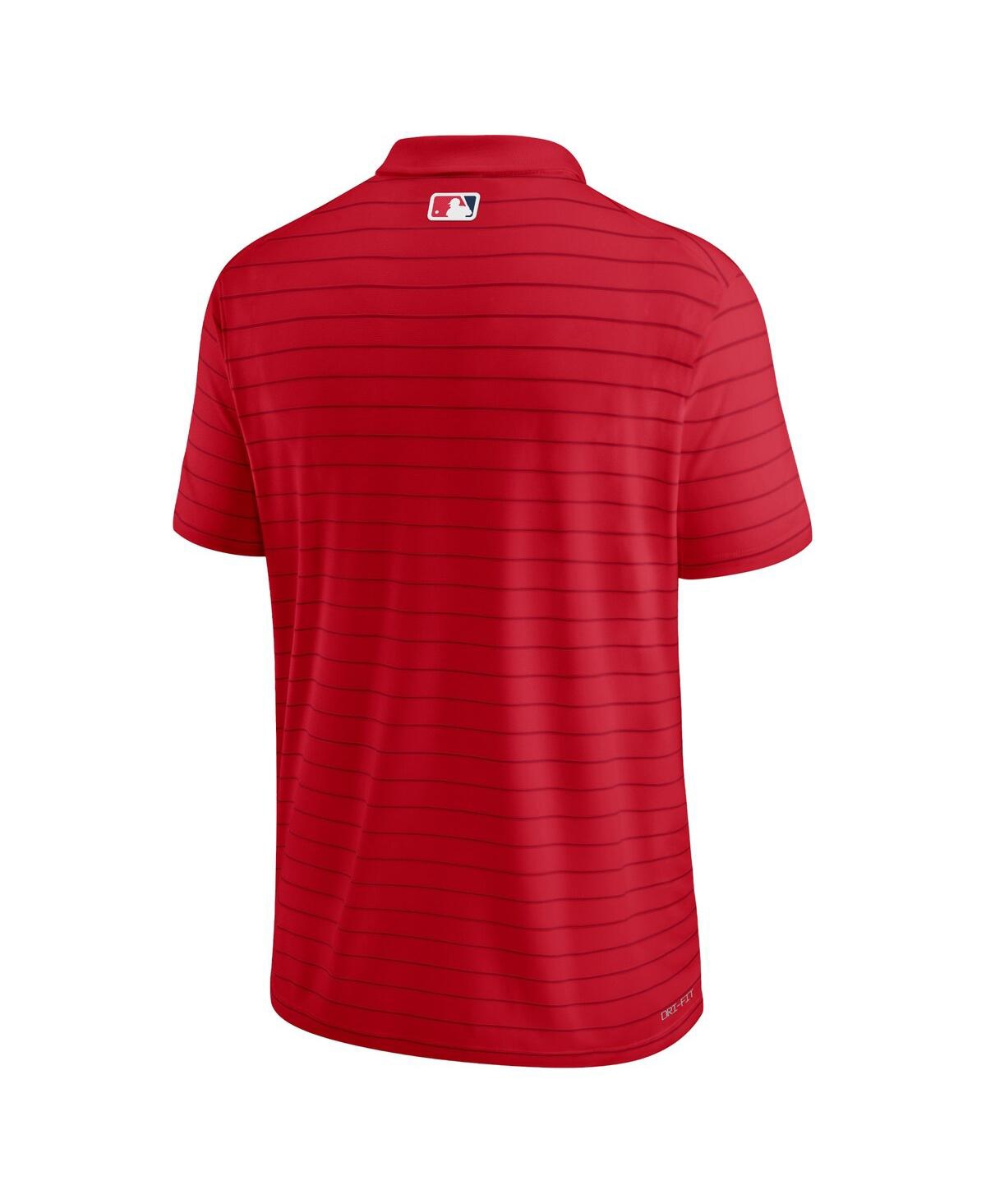 Shop Nike Men's  Red Washington Nationals Authentic Collection Victory Striped Performance Polo Shirt