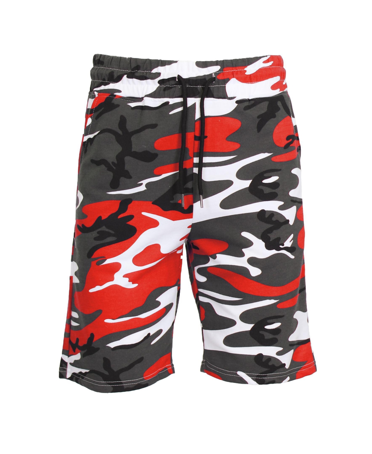 Galaxy By Harvic Men's Camo Printed French Terry Shorts In Red Camo