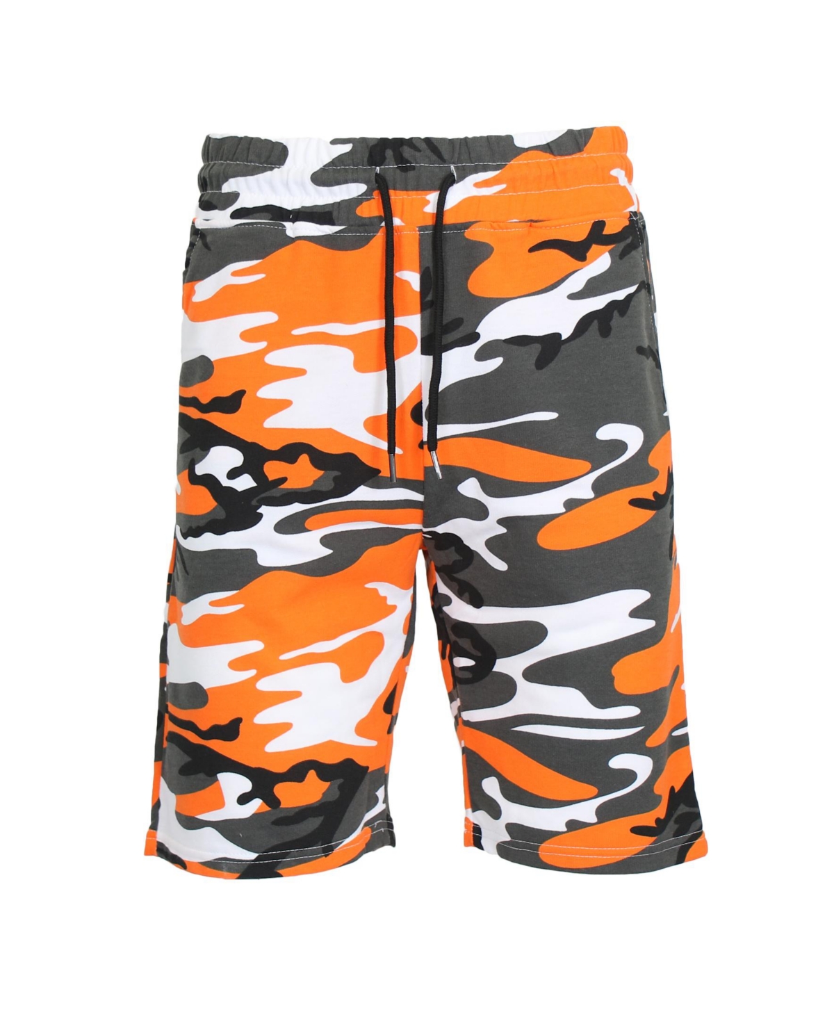 Galaxy By Harvic Men's Camo Printed French Terry Shorts In Orange Camo