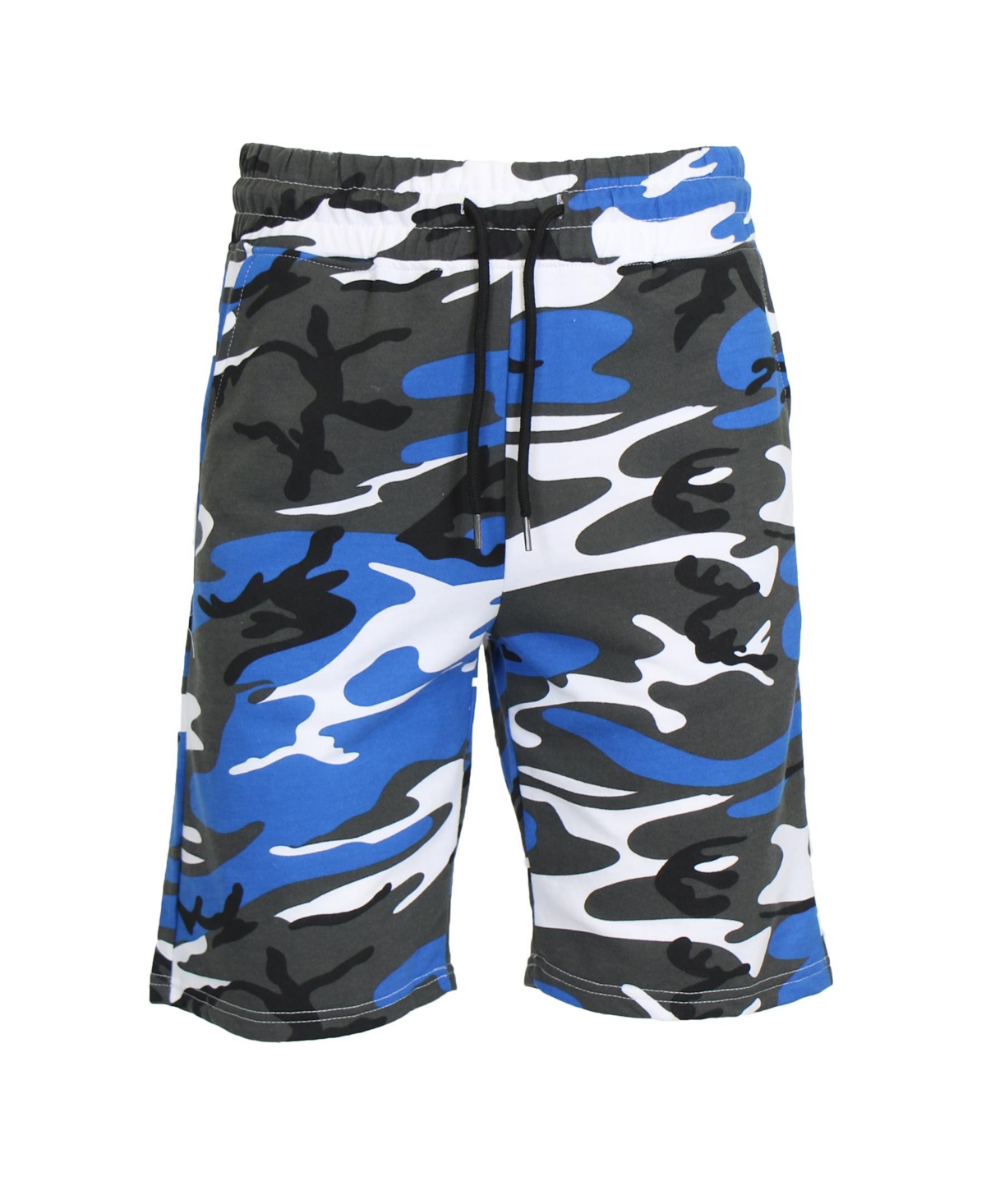 Galaxy By Harvic Men's Camo Printed French Terry Shorts In Royal Camo