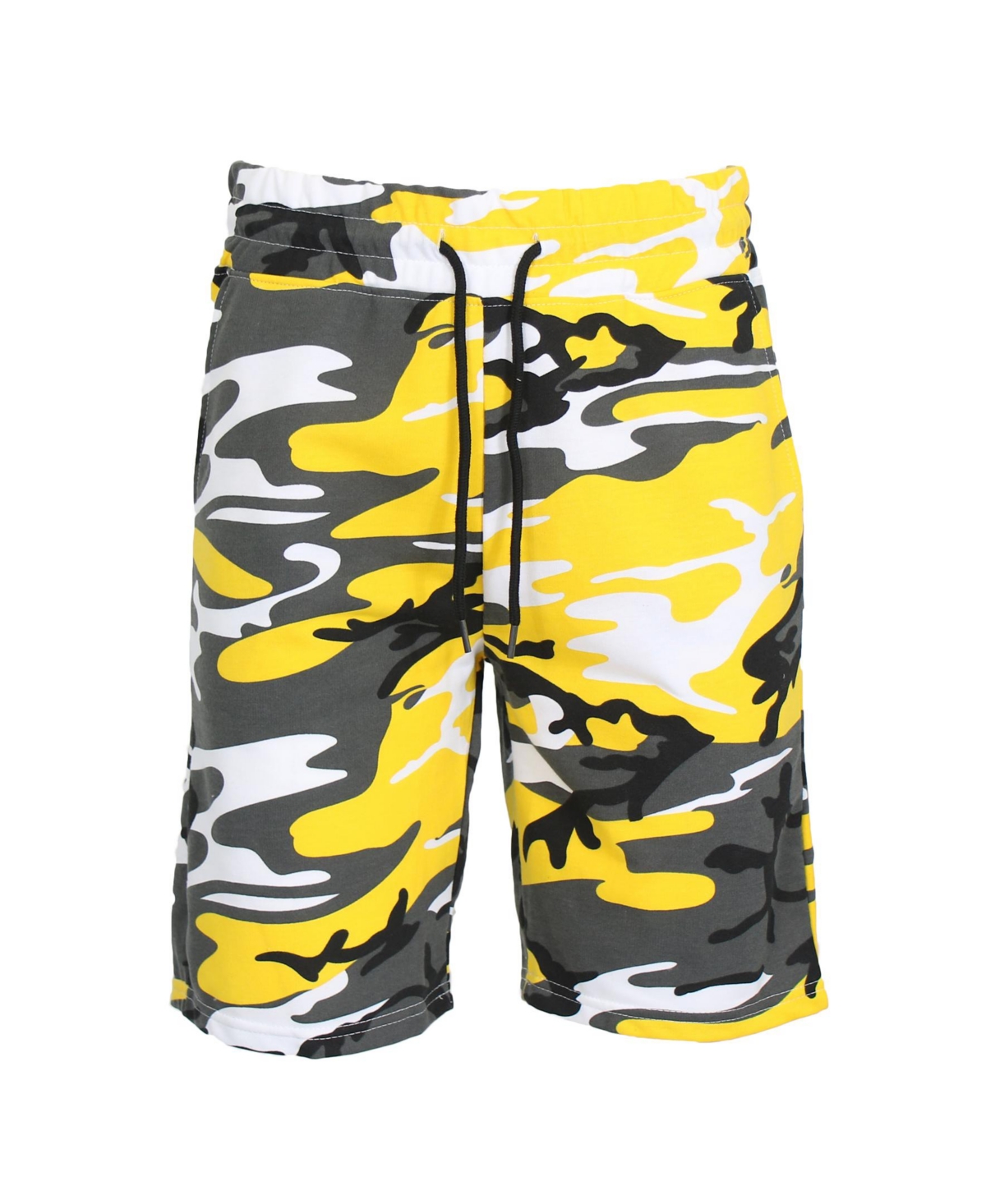 Galaxy By Harvic Men's Camo Printed French Terry Shorts In Yellow Camo