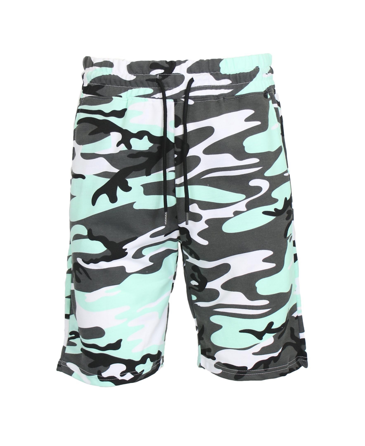 Galaxy By Harvic Men's Camo Printed French Terry Shorts In Mint Camo