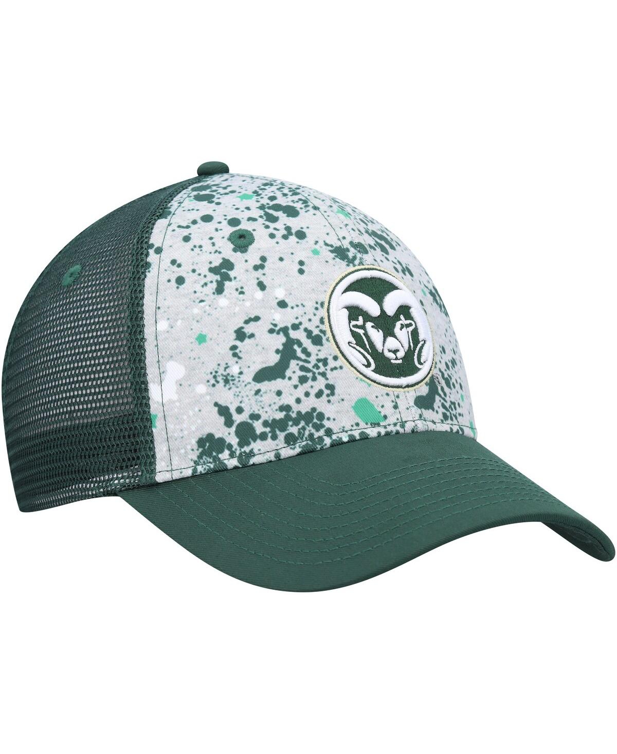Shop Colosseum Men's  Gray, Green Colorado State Rams Love Fern Trucker Snapback Hat In Gray,green