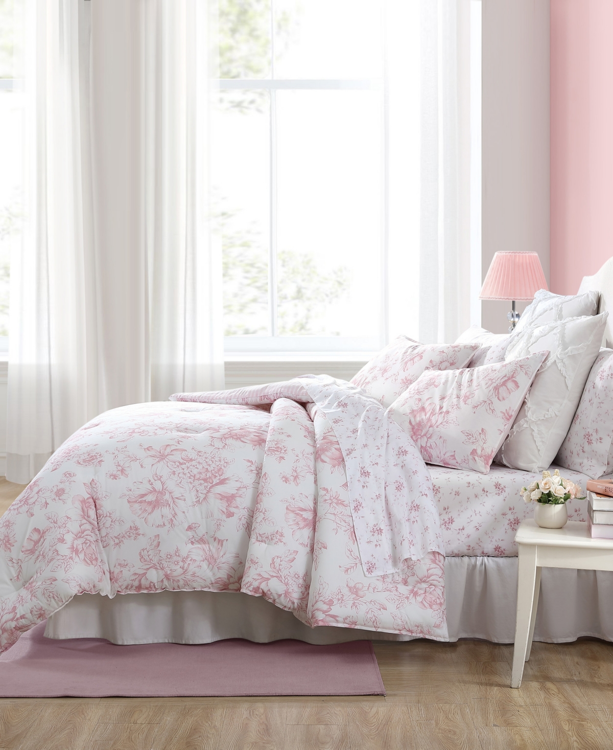 Laura Ashley Delphine Cotton Reversible 2 Piece Comforter Set