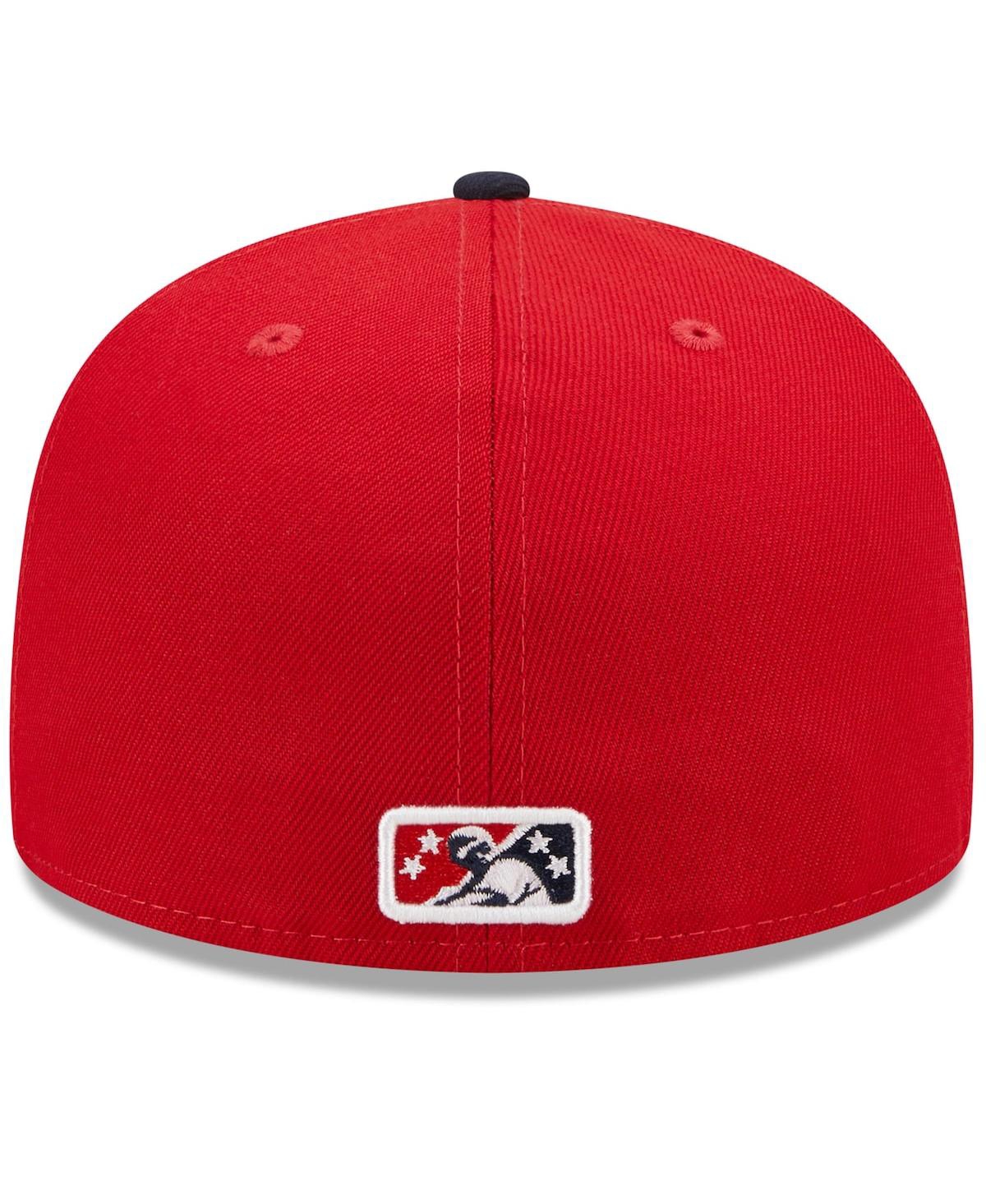 New Era Men's  Red, Navy Portland Sea Dogs Marvel X Minor League 59fifty Fitted Hat In Red,navy