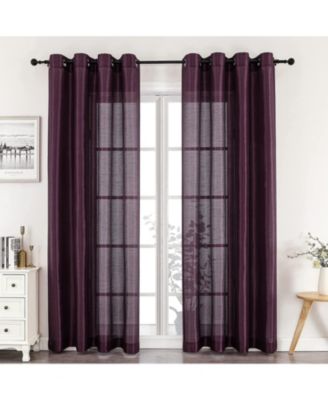 Home Living 2 Piece Lightweight Basic Sheer Grommet Top Curtain Panels