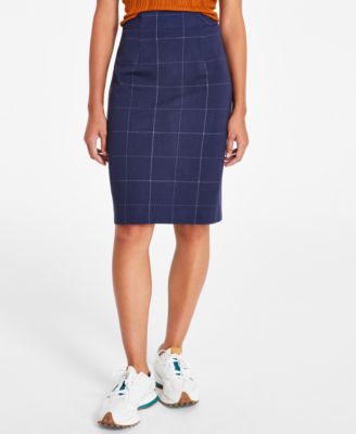 Macy's navy blue pencil skirt hotsell