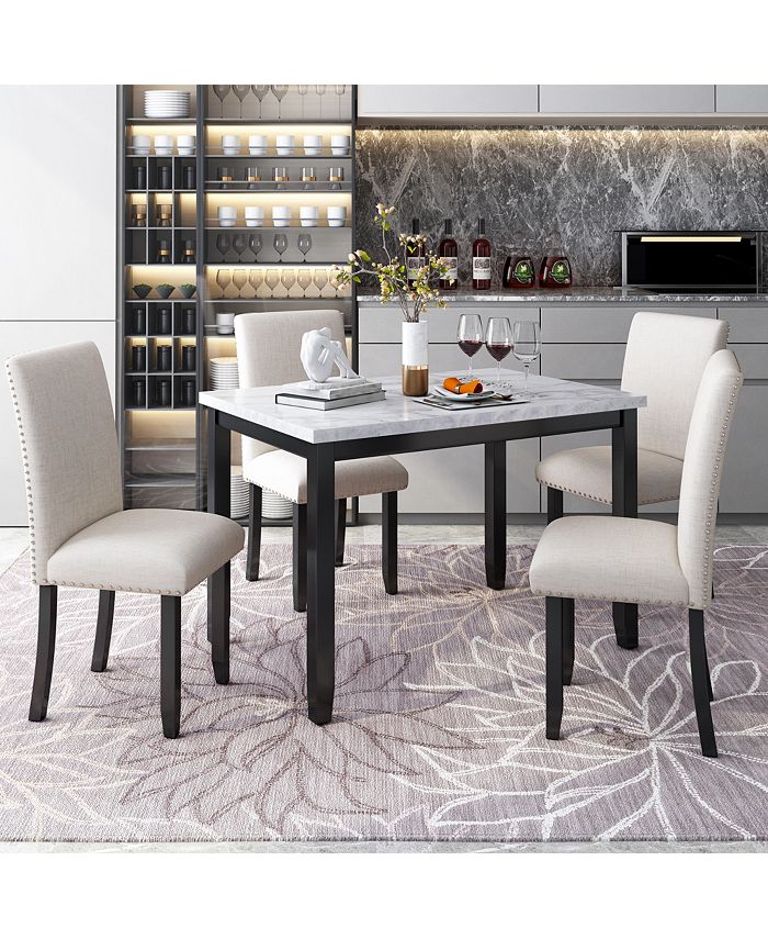 Macys marble dining table sales