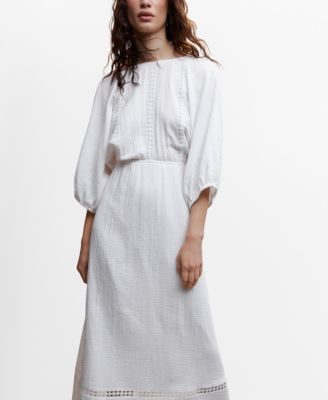 MANGO Women's Rear Bow Cotton Dress