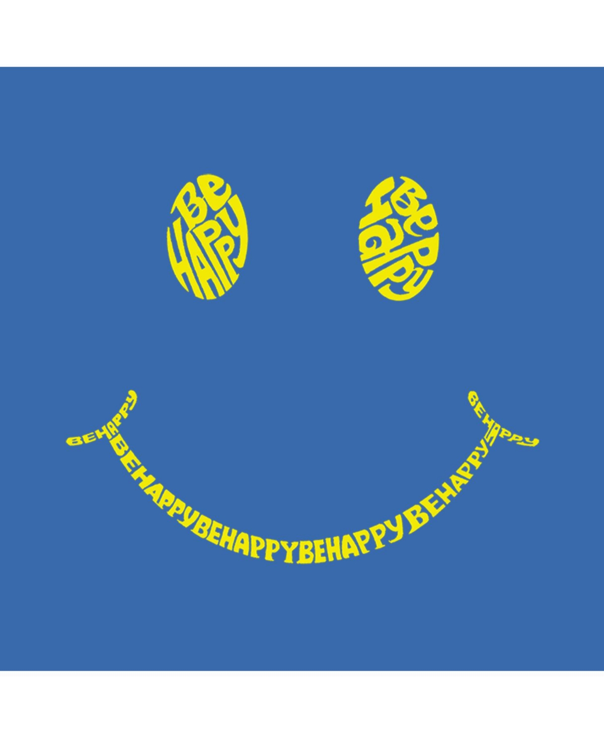 Big Boy's Word Art Long Sleeve T-shirt - Be Happy Smiley Face
