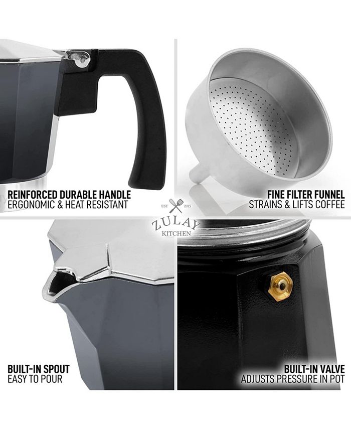 Zulay Kitchen 5.5 Cups Classic Stovetop Italian Style Espresso Maker ...