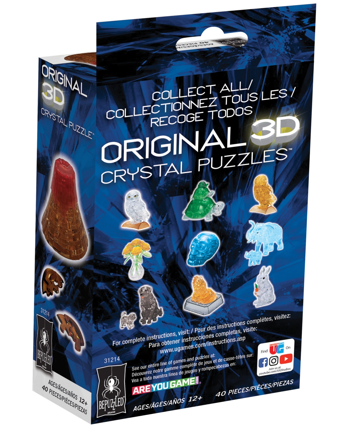 Shop University Games Bepuzzled 3d Crystal Puzzle Volcano, 40 Pieces In No Color