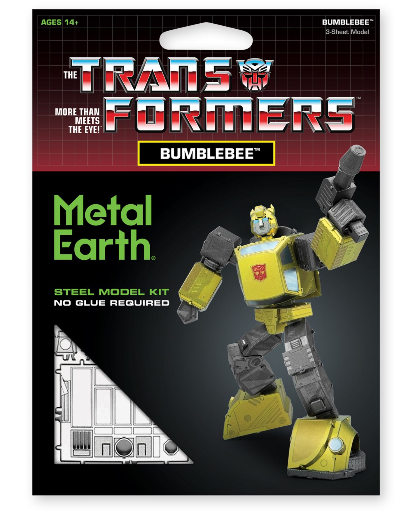 Детские конструкторы University Games Transformers Bumblebee 3-Piece 3D Metal Model Kit, Ages 14+ — фото 2