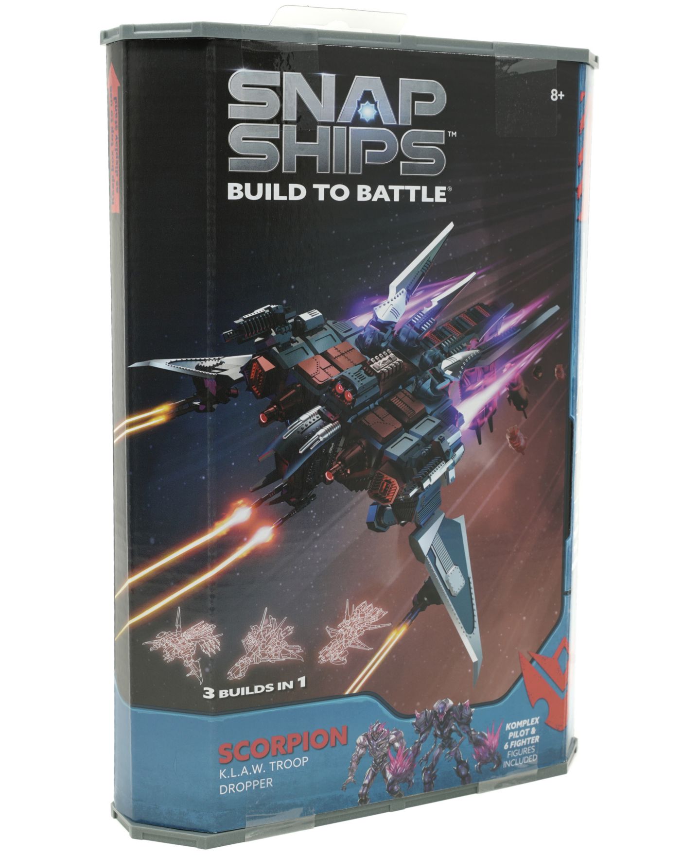Детский конструктор PLAYMONSTER Snap Ships Scorpion K.L.A.W. Troop Dropper 81-Piece Building Set, Ages 8+ — фото 1