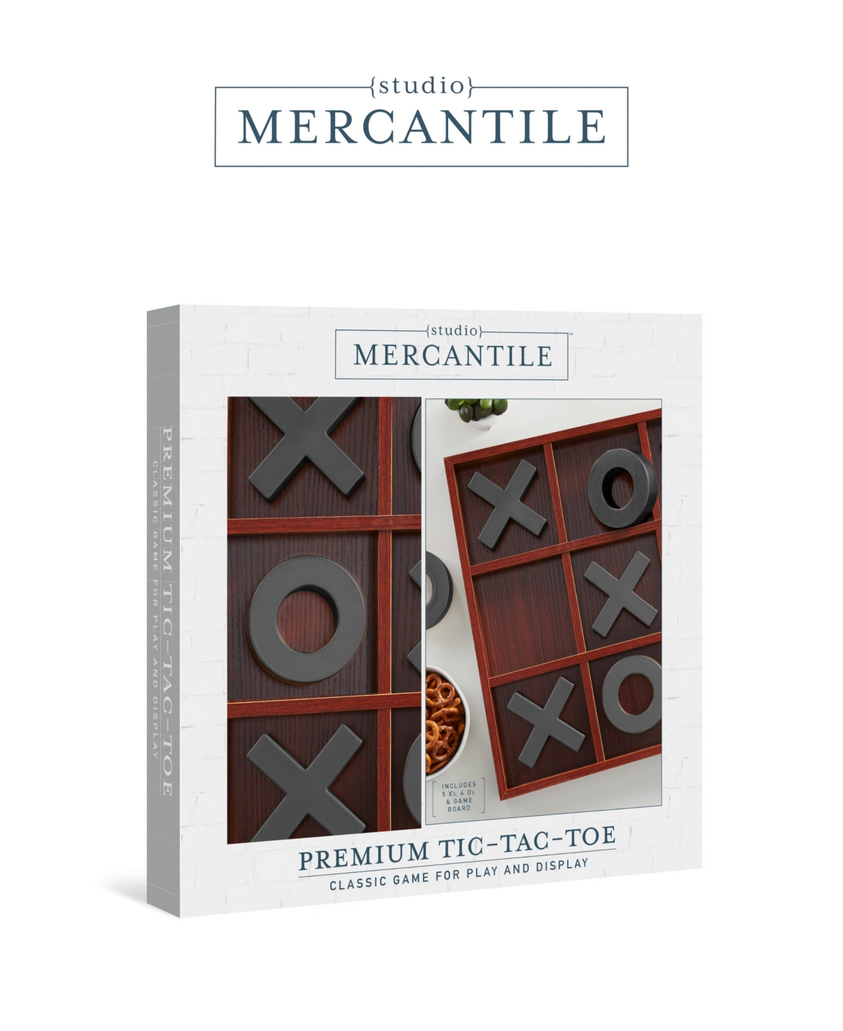 Shop Studio Mercantile Premium Solid Wood Tic Tac Toe Board Game In Light,pastel Brown