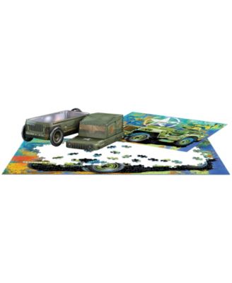 Incorporated the Jeep Army Truck Collectible Shaped Tin Puzzle, 550 Pieces