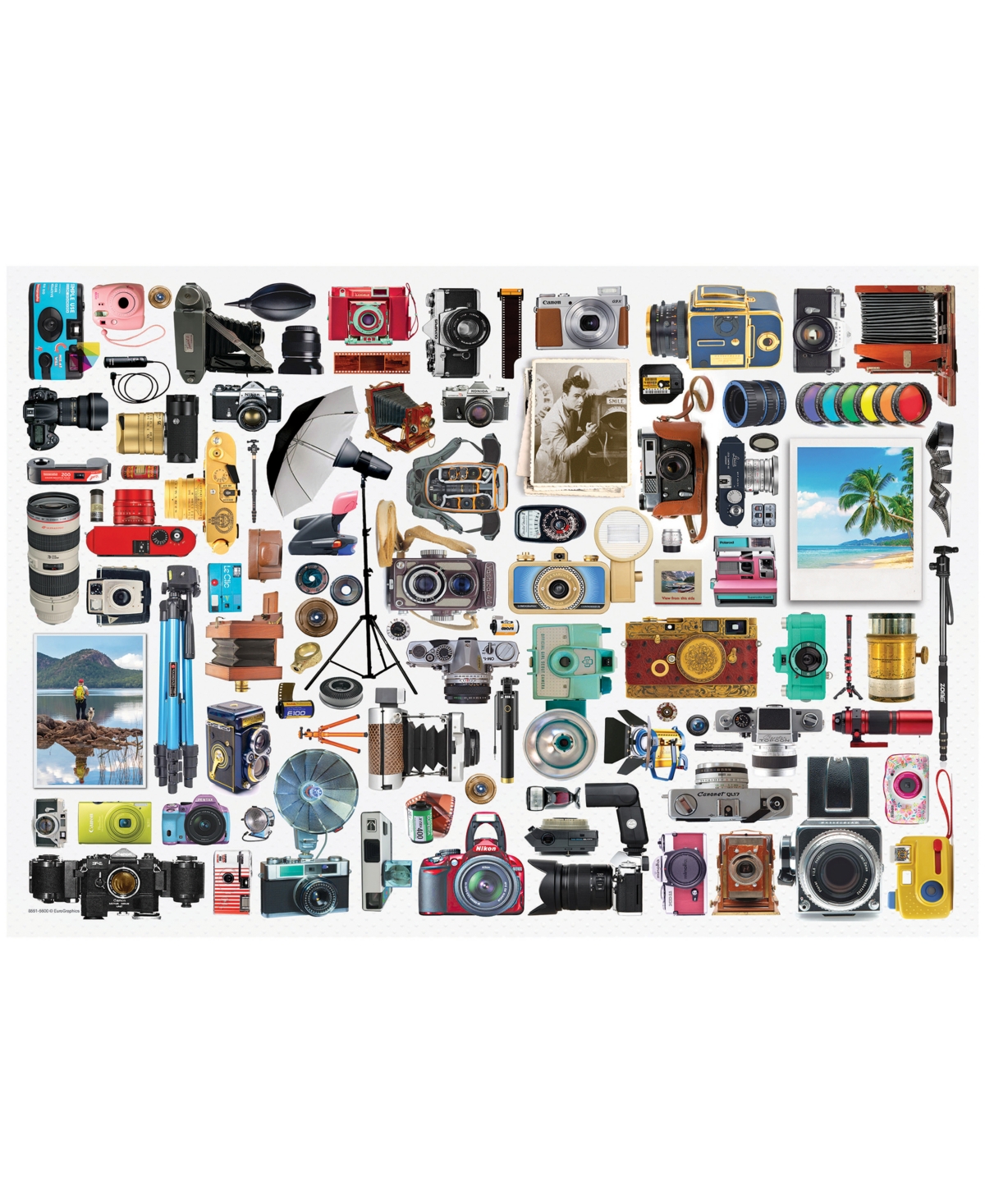 University Games Kids' Eurographics Incorporated Classic Cameras Collectible Shaped Tin Puzzle, 550 Pieces In No Color