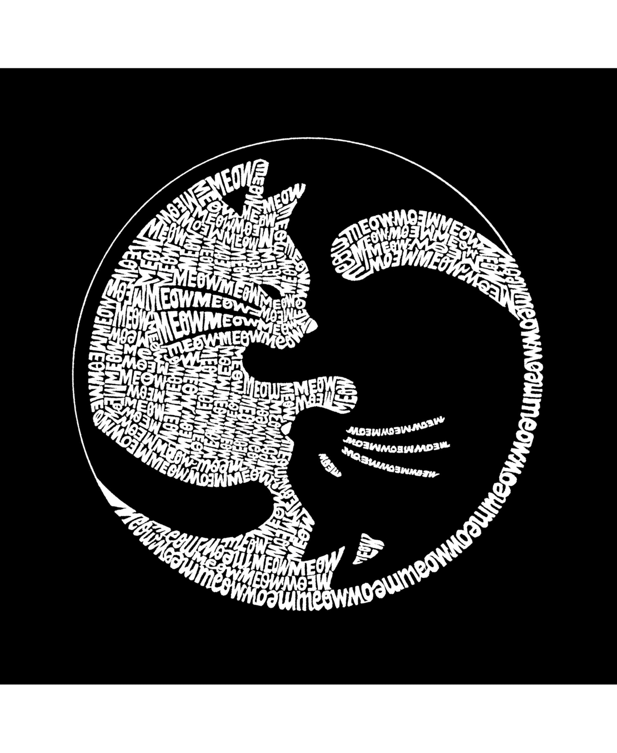 La Pop Art Girls Word Art Long Sleeve T-Shirt - Yin Yang Cat