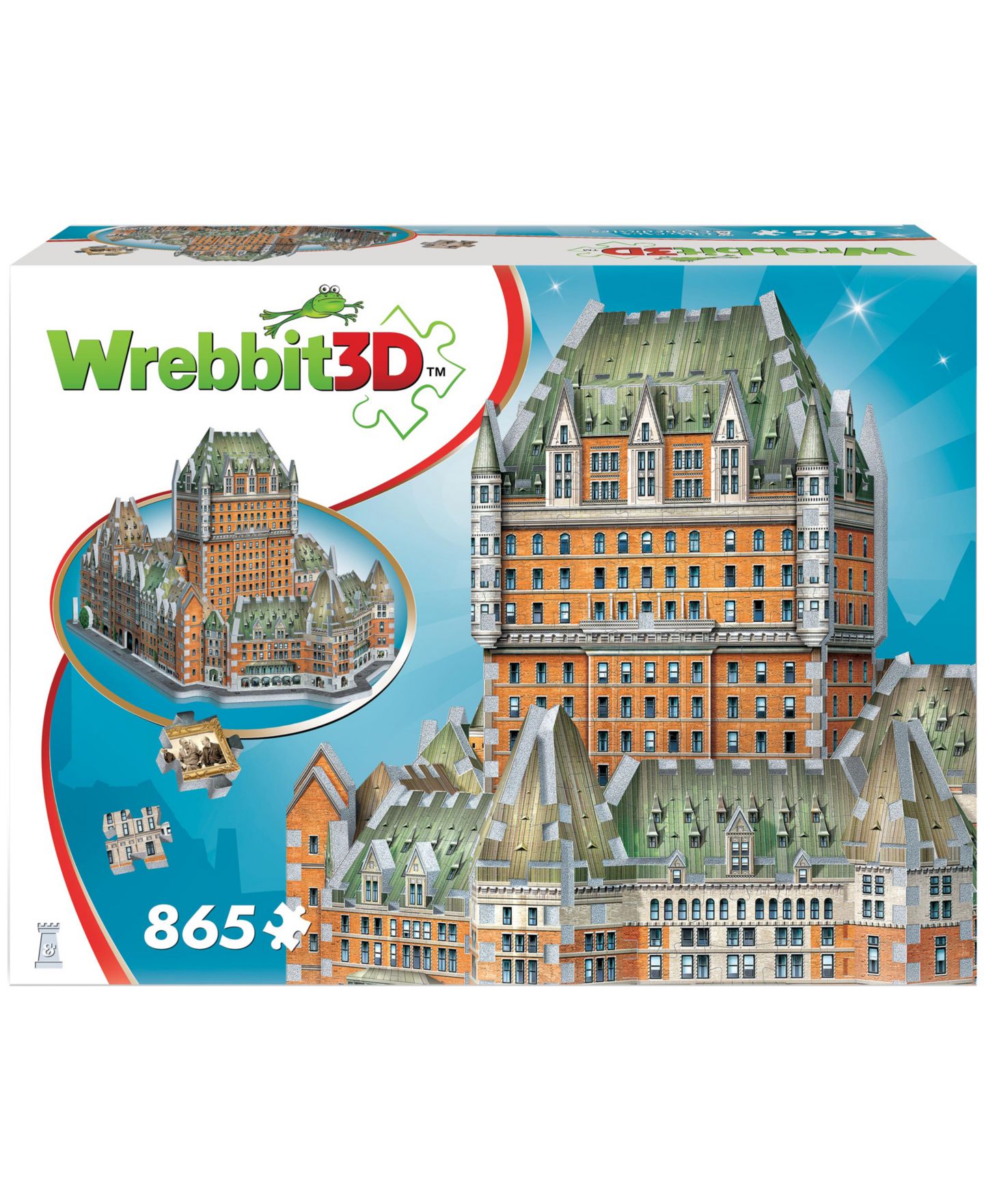 Детский пазл University Games Wrebbit Castles Cathedrals Le Chateau Frontenac 3D Foam-Backed Puzzle, 865 Pieces, Ages 14+ — фото 3