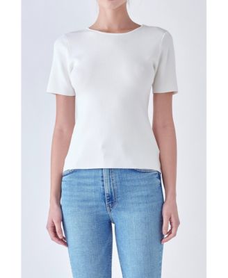 Women's Knotted Back Detail Knit Top