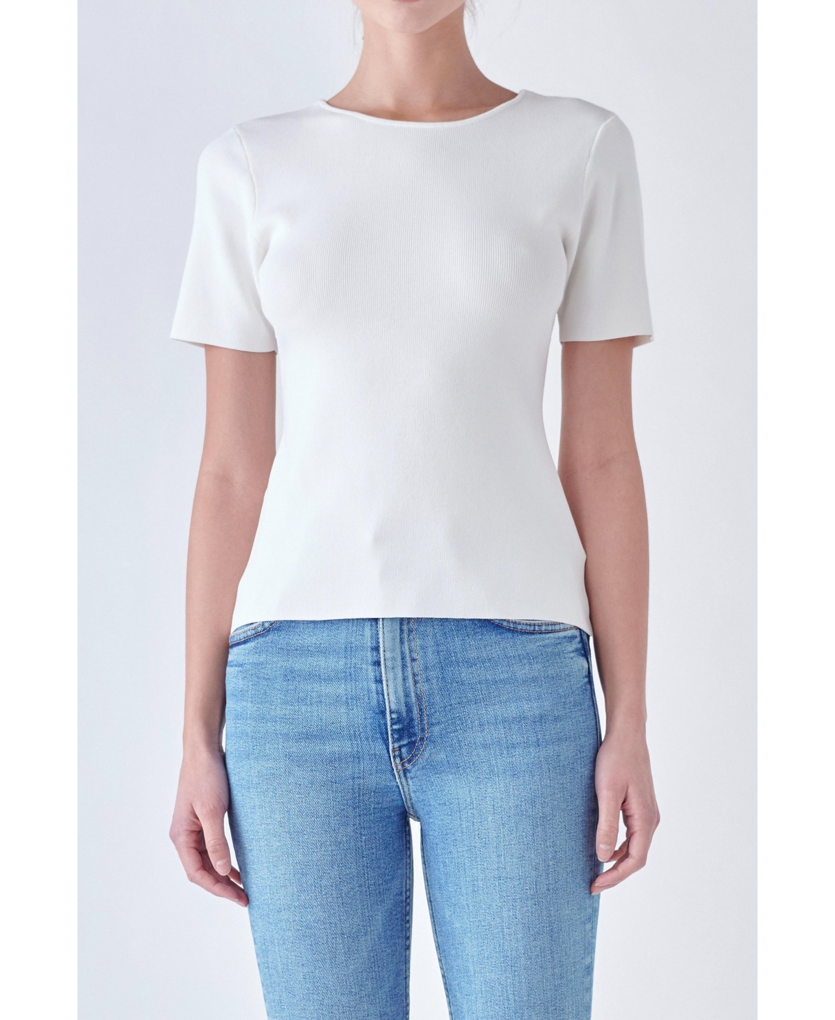 English Factory Women's Knotted Back Detail Knit Top