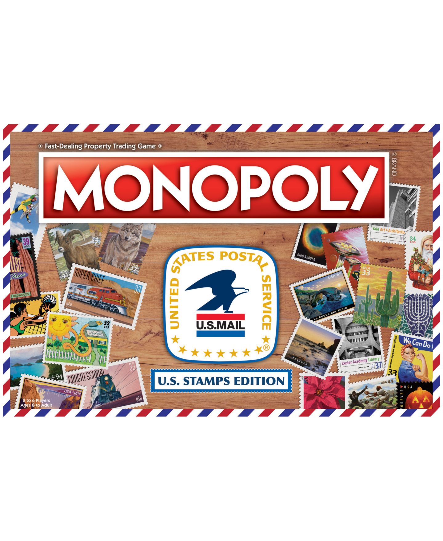 Детская настольная игра University Games Monopoly U.S. Stamps Edition Family Strategy Board Game, Ages 8+ — фото 2