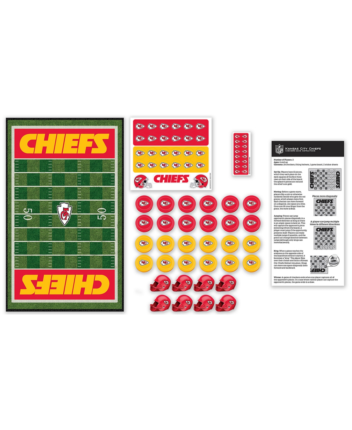 Shop University Games Masterpieces Puzzles Nfl Checkers Game Set Kansas City Chiefs In No Color