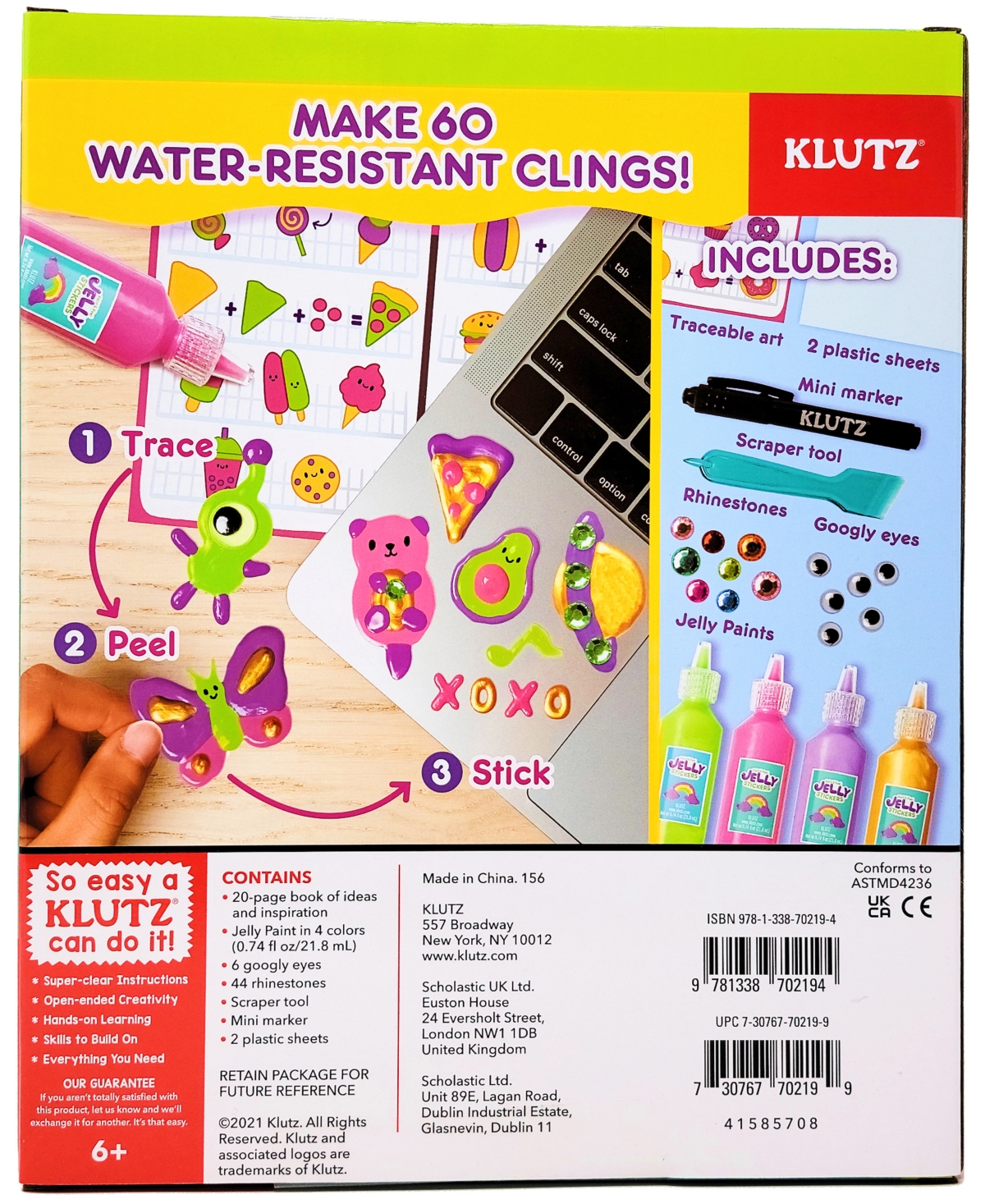 KLUTZ PAINT PEEL JELLY STICKERS 